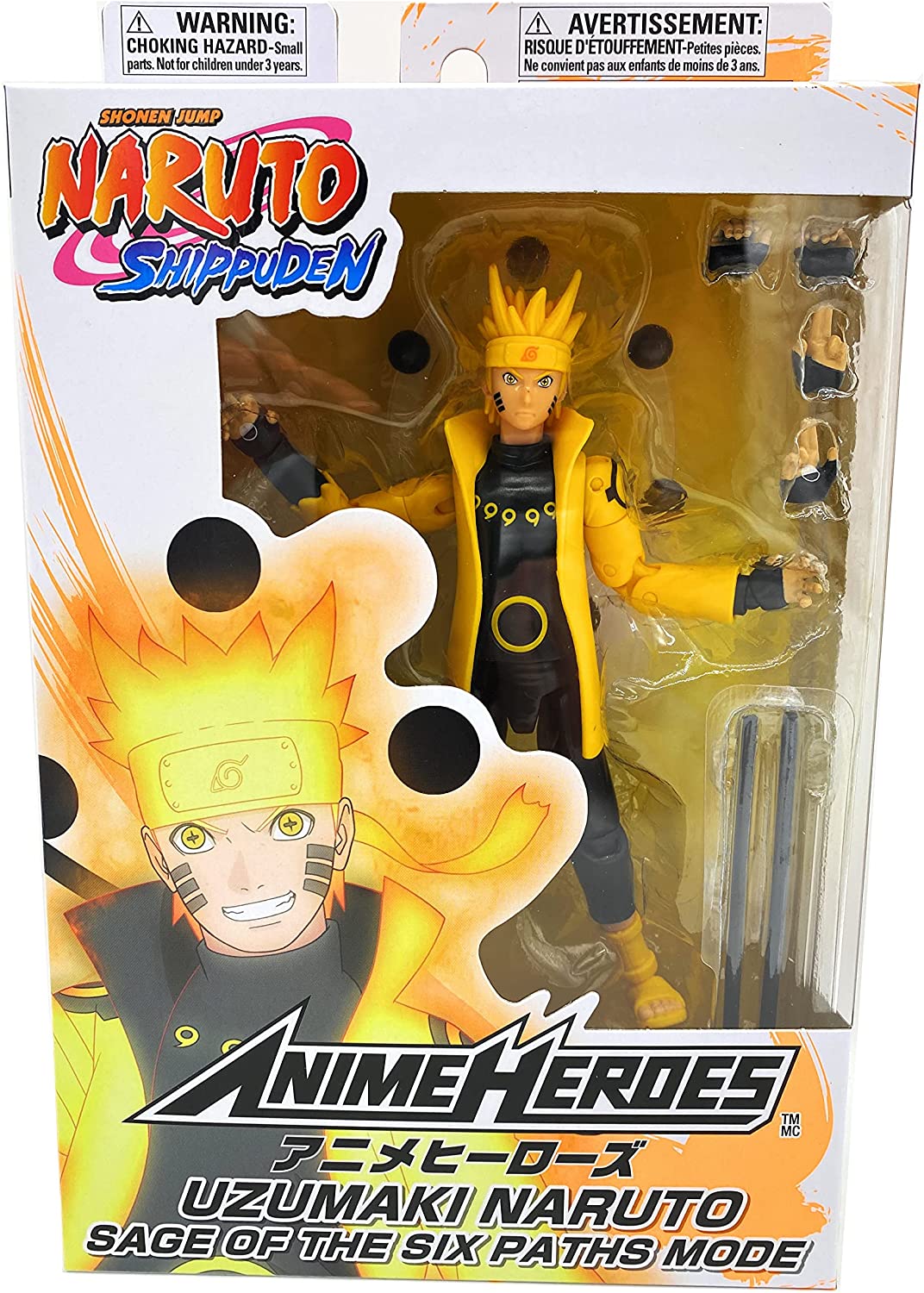 Bandai Naruto Anime Heroes Naruto Uzumaki Naruto Sage of Six Paths Action Figure Toy