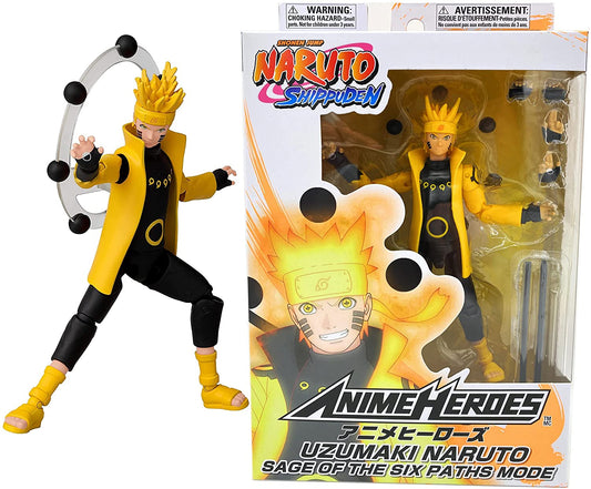 Bandai Naruto Anime Heroes Naruto Uzumaki Naruto Sage of Six Paths Action Figure Toy