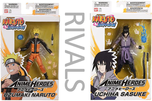 Bandai Anime Heroes Rivals 2 Pack Uzumaki Naruto and Sasuke Uchiha Toy Action Figures